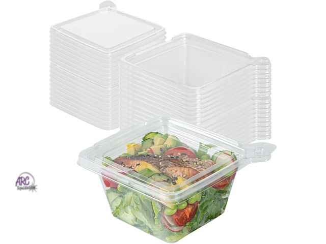 Lot 56-557018 - NEW-Restaurantware Tamper Tek 12 Ounce Square Take Out Containers 100 Durable Salad To-Go Boxes - Ta...