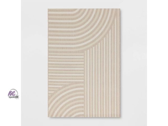 Lot 56-471912 - NEW-Linear Geo Outdoor Area Rug - Room Essentials™ 3'10" x 5'4"