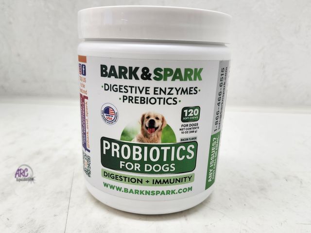 Lot 56-803724 - New - BARK&amp;SPARK Probiotics for Dogs &amp; Digestive Enzymes (Gut Health) Allergy &amp; Itchy Sk...