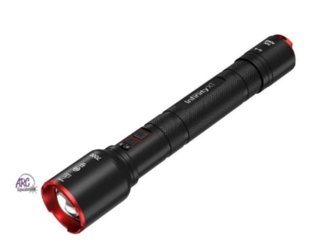 Lot 56-340561 - NEW-Open Box, -Infinity X1 7000 lumen LED rechargable flashlight with USB-C charging cable-black/red...