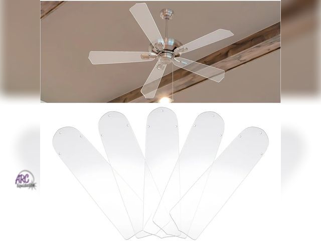 Lot 56-764051 - New CroBlissful 8 Pcs 20-1/2'' Ceiling Fan Blades for 52" Clear Acrylic Ceiling Fan Blades Replaceme...