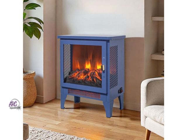 Lot 56-651738 - New Tested and works - 14.2 in. Freestanding Electric Fireplace Stove Heater 400 sq. ft. with 3D Fla...