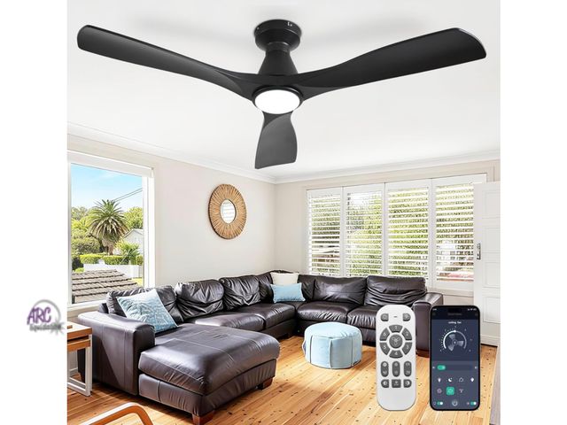 Lot 56-638151 - New - Depuley Ceiling Fans with Lights and Remote: 52 Inch 3 Blade Flush Mount Low Profile Ceiling F...