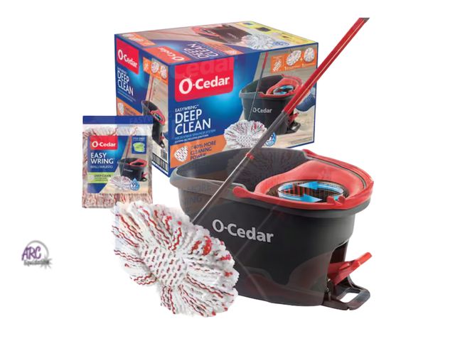 Lot 56-220861 - New - O-Cedar EasyWring Deep Clean Microfiber Spin Mop w/ Bucket System, 1 Machine Washable Mop Head...