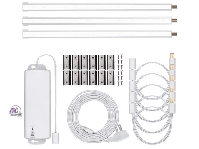 Lot 56-645051 - New - UltraPro 10in. Linkable LED Bright Strips, 3 Pack, 825 Lumens, 2700K Warm White Light, Low Vol...