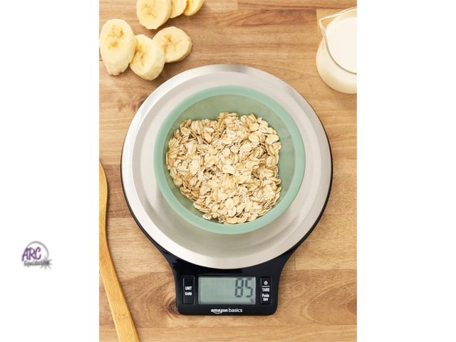 Lot 56-224118 - NEW Amazon Basics Digital Kitchen Scale with LCD Display, Batteries Included, Weighs up to 11 pounds...