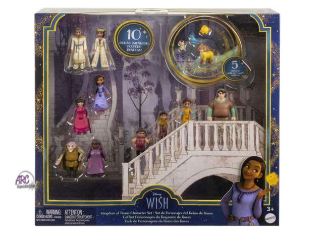 Lot 56-319530 - New, Disney's Wish Kingdom of Rosas Character Small Doll Set, 10 Posable Mini Dolls &amp; 5 Friend F...