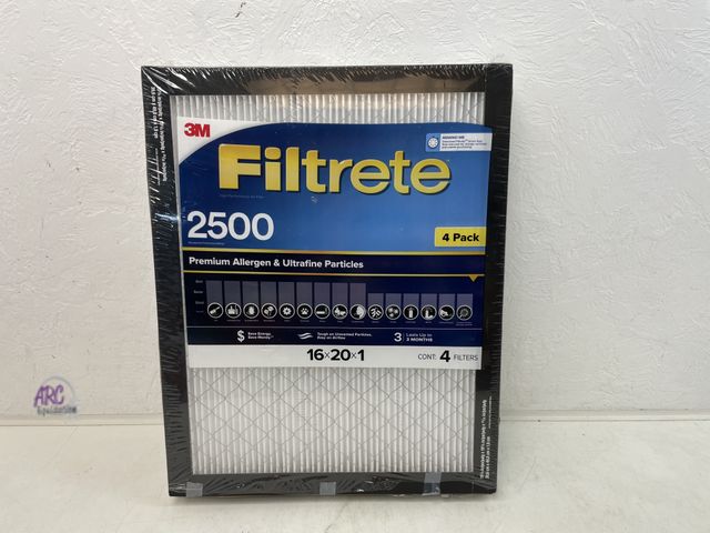 Lot 56-707515 - New 3M Filtrete 2500 (4 Pack) Premium Allergen &amp; Ultrafine Particle Filters (16x20x1)