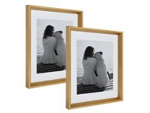 Lot 56-732918 - New 2 pack. Kate and Laurel Calder Wall Frame, 14x18/11x14, Gold, 2 Pack