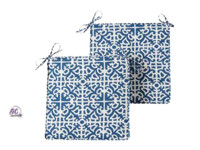 Lot 56-511610 - NEW-LOT OF 2-18 in. x 18 in. Indigo Square Outdoor Seat Cushion (2-Pack)