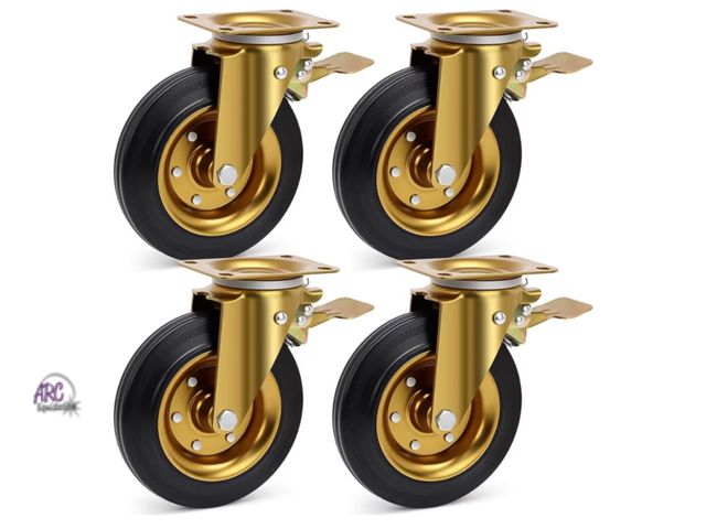 Lot 56-632250 - New - Nefish 8 Inch Outdoor Heavy Duty Caster, Large Castors Wheels Set of 4 with Brake, Durable Ind...
