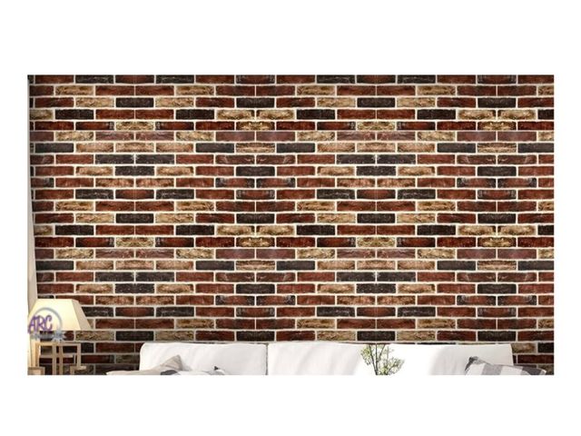 Lot 56-153951 - New Art3D 10-Pack 52 Sq.Ft Wall Panels Peel and Stick 3D Faux Brick Wallpaper - Red Brown Stone Wall
