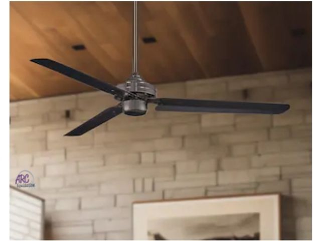 Lot 56-753150 - New in box. MINKA-AIRE F729-GM Steal 54" 3-Blade Ceiling Fan in Gun Metal Finish with Gun Metal Blad...