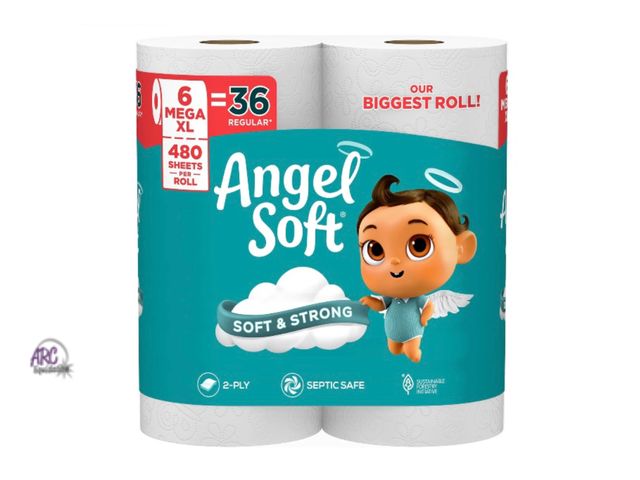 Lot 56-121925 - New Angel Soft 2-Ply Toilet Paper, 6 Mega XL Rolls
