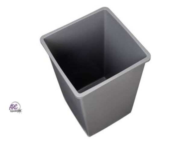 Lot 56-625251 - New - New - 25 Gal. Square Gray Plastic Trash Can