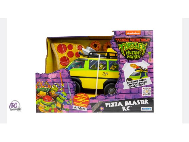Lot 56-291630 - NEW Teenage Mutant Ninja Turtles Toy, Pizza Blaster RC Vehicle with 6 Foam Pizza Launchers, TMNT Rem...