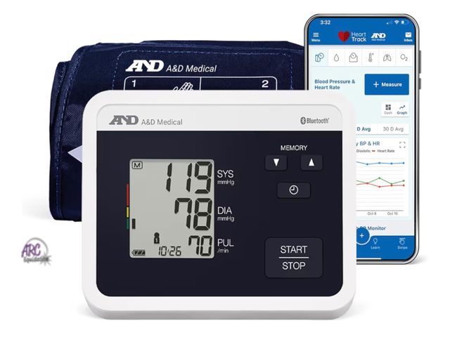 Lot 56-660840 - New Tested &amp; Works - A&amp;D Medical Multi-User Bluetooth Blood Pressure Monitor for Home Use