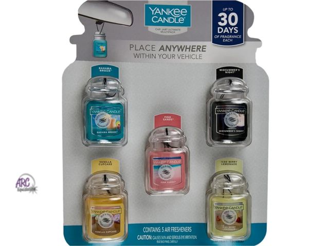 Lot 56-397114 - New,Yankee Candle Car Jar Ultimate Multipack, 4 Air Fresheners *missing vanilla cupcake*