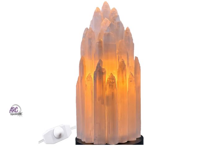 Lot 56-324151 - New in box Handcrafted Selenite Lamp Salt Lamp Natural Crystal Light for Relaxation Table Lamp Salt ...