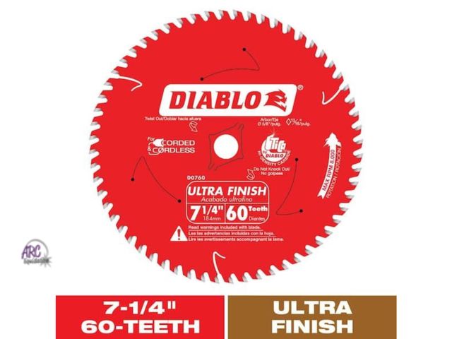 Lot 56-256023 - NEW (minor rust on few blades) DIABLO 7-1/4in. x 60-Tooth Ultra Finish Circular Saw Blade for Wood