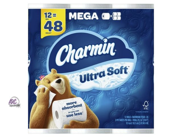Lot 56-346023 - New Charmin Ultra Soft Toilet Paper, 12 Mega Rolls = 48 rolls