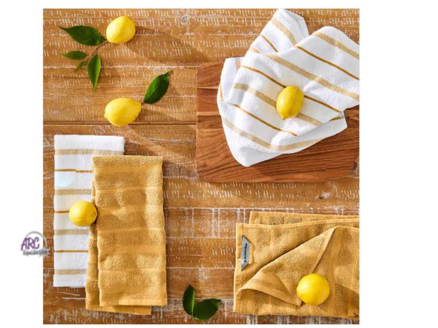 Lot 56-379827 - New, Kitchen Aid Yellow Kitchen Towel Set (Set of 4)