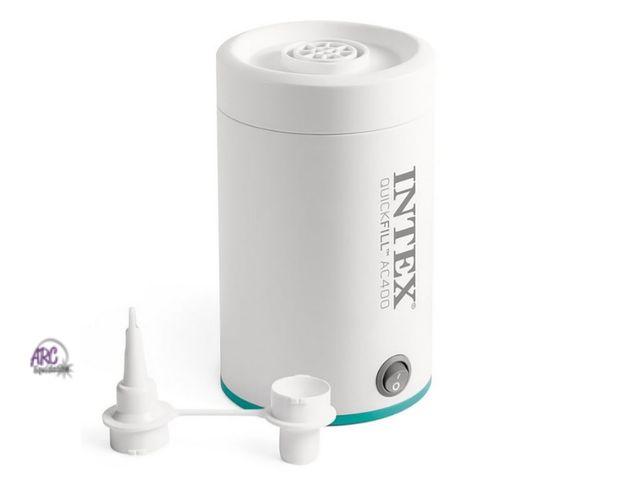 Lot 56-508034 - NEW-TESTED-Intex: Quick-Fill Electric Air Pump - Ac400 - Inflate Mattress-Floats, 2 Nozzles, Lightwe...