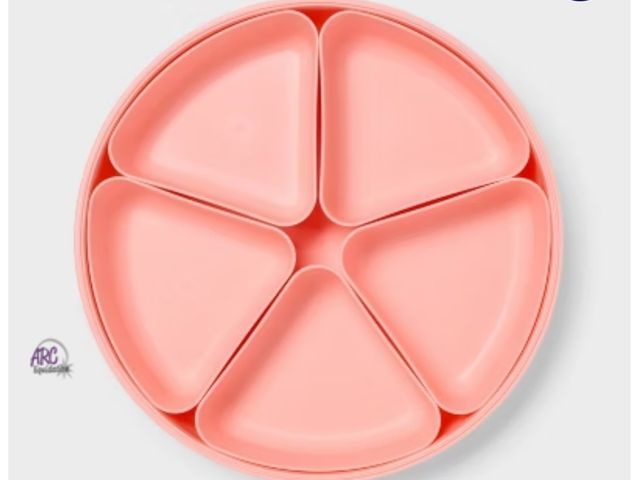 Lot 56-861634 - New - Small Round Packable Serving Set - Peach