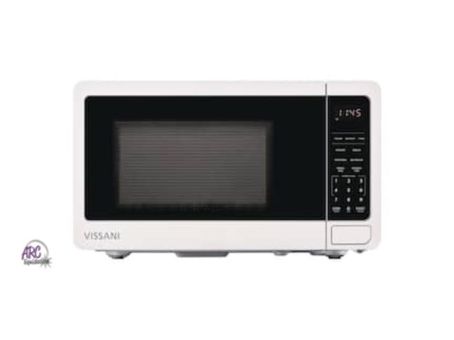 Lot 56-649238 - Appears new Tested and Works - Vissani 0.7 cu. ft. Electric 700-W Countertop Microwave in White with...