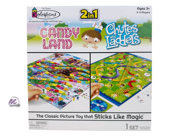 Lot 56-614330 - New - Colorforms 2-in-1 game set featuring Candy Land and Chutes and Ladders.