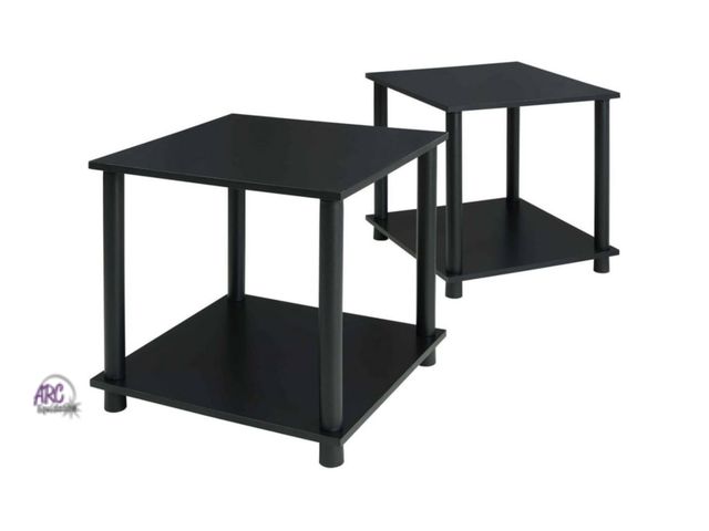 Lot 56-291712 - NEW Mainstays No Tools End Tables, Solid Black, Set of 2