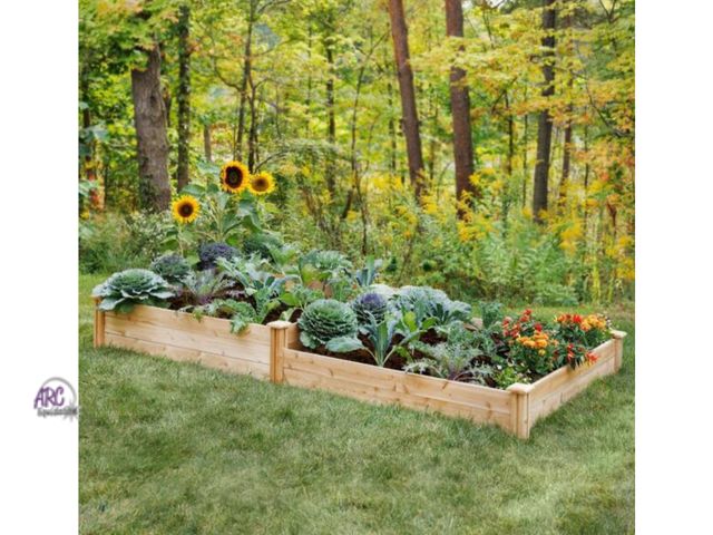 Lot 56-615961 - New Opened Box - Premium Sanded Natural Cedar 2-Tiered Raised Garden Bed with 3/4 in. Thick Boards (...