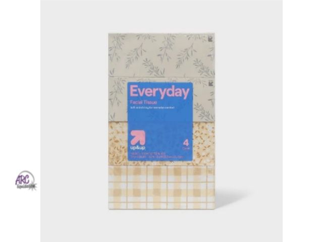Lot 56-486413 - NEW-DESIGN MAY VARY-Everyday Facial Tissue - 4pk/160ct - up&amp;up™