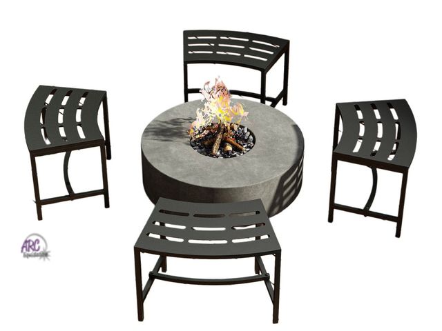 Lot 56-436438 - New in box FUFU&amp;GAGA
Corly Metal Outdoor Bench (Set of 4) benches only. no fire pit
