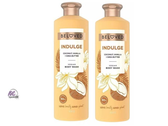 Lot 56-256298 - NEW 2 Pack Beloved Indulge Vegan Body Wash with Coconut, Vanilla &amp; Shea Butter - 18 fl oz