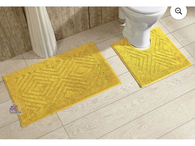 Lot 56-613224 - No packaging Better Trends Trier 2 Piece Poly-Cotton Tufted Bath Rug with Non-Slip Backing - Yellow....