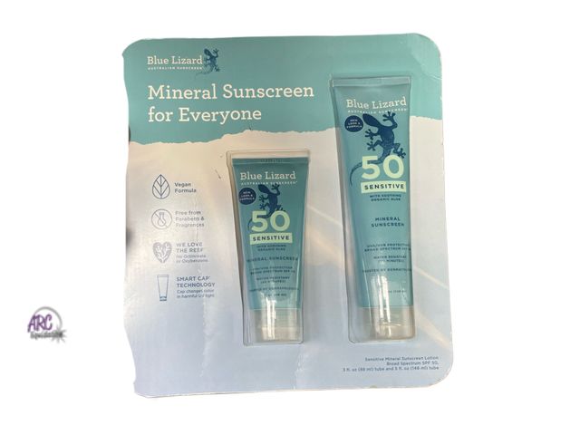 Lot 56-165114 - New Blue Lizard Mineral Sunscreen For Everyone (2 Pack) SPF 50 3 fl oz. &amp; 5 fl oz.)