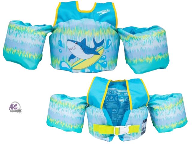Lot 56-521316 - NEW WITH TAGS Speedo Splash Jammer - Blue/Yellow Shark: Polyethylene Life Vest, U.S. Coast Guard app...