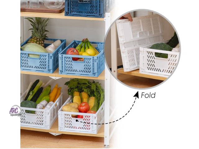 Lot 56-362325 - New, set of 3 medium collapsible crates, stackable