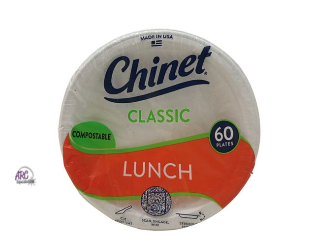 Lot 56-377611 - New,Chinet Classic Lunch Plate, 8 3/4", White,60 CT