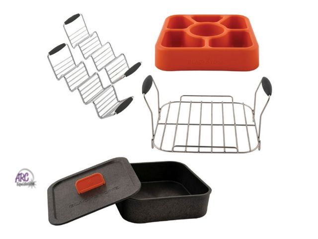 Lot 56-518126 - NEW-Blackstone Griddle Essentials Taco Kit with Tortilla Warmer and Trivet, Racks, and Toppings Tray...