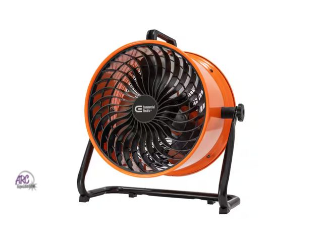 Lot 56-236564 - Out of Box Tested - 10 in. 3-Speed Drum Floor Fan in Orange High Velocity Turbo