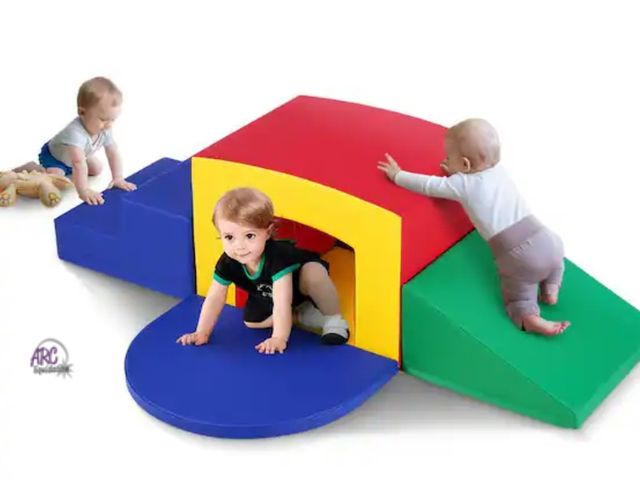 Lot 56-884340 - New Out of Box - VEVOR Toddler Climbing Toys Indoor 5 Piece Climb Crawl and Tunnel Soft Play Equipme...