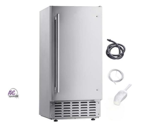 Lot 56-784464 - New. Retail $1120. Stainless Steel Undercounter Ice Maker, 66 lbs. /Day, Reversible Door, Electric D...