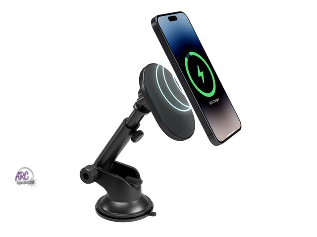 Lot 56-862134 - NEW Monster 15Watt Magnetic Wireless Charging Car Mount Dash and Vent Mount: MagSafe Compatible Phon...