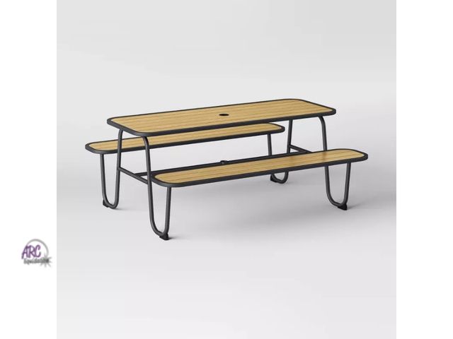 Lot 56-782412 - New in box. Patio Picnic Rectangle Table Black