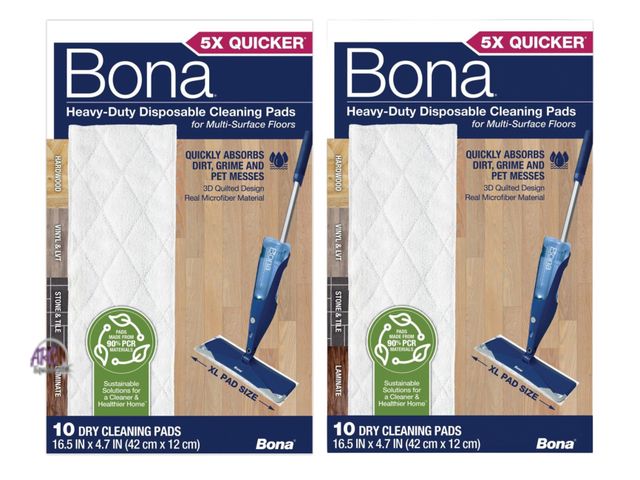 Lot 56-203914 - NEW Bona Heavy Duty Multi-Surface Floor Cleaner Spray Moping Pads Refill - 20 count