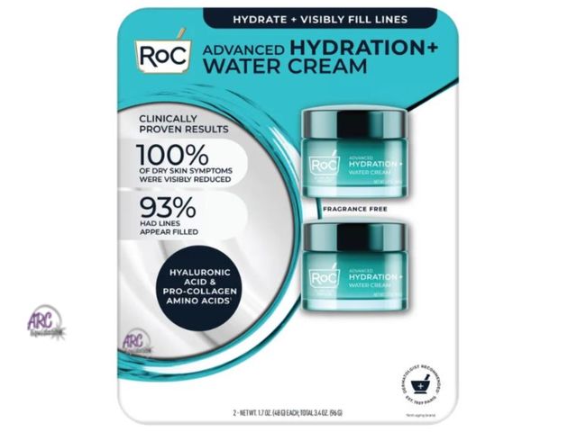 Lot 56-232264 - New In Package - ROC Advanced Hydration + Water Cream, 1.7 oz, 2-pack