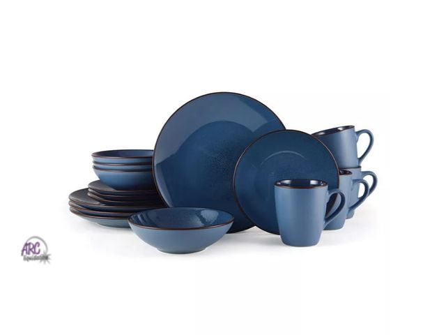Lot 56-552018 - NEW-Pfaltzgraff Pierce 16-pc. Dinnerware-PIERCE BLUE