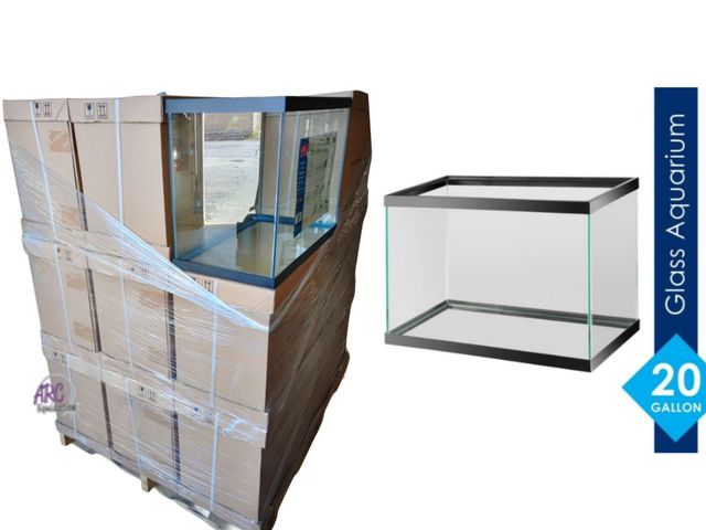 Lot 56-737118 - New-Pallet-Lot of 18 New In Box  Aquaculture 20 Gallon Glass Aquariums. Use as either an aquarium or...